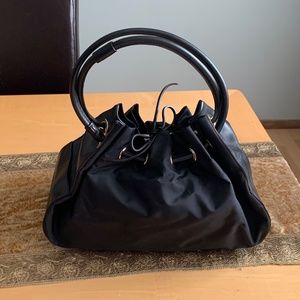 Kate Spade nylon and leather drawstring handbag